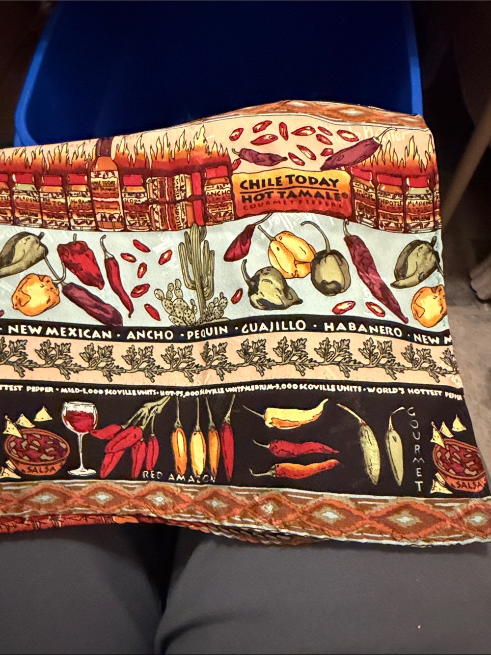 Chile Today Hot Tamales Printed silk scarf vintage like new -not worn